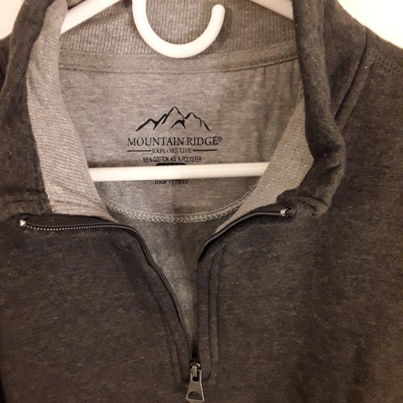 Mountain Ridge Mens 1/4 Zip Pullover sweatshirt AL charcoal color, never worn - Picture 2 of 8
